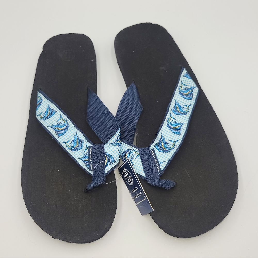 New Simply Southern Men's Fish Flip Flop Sandals XL